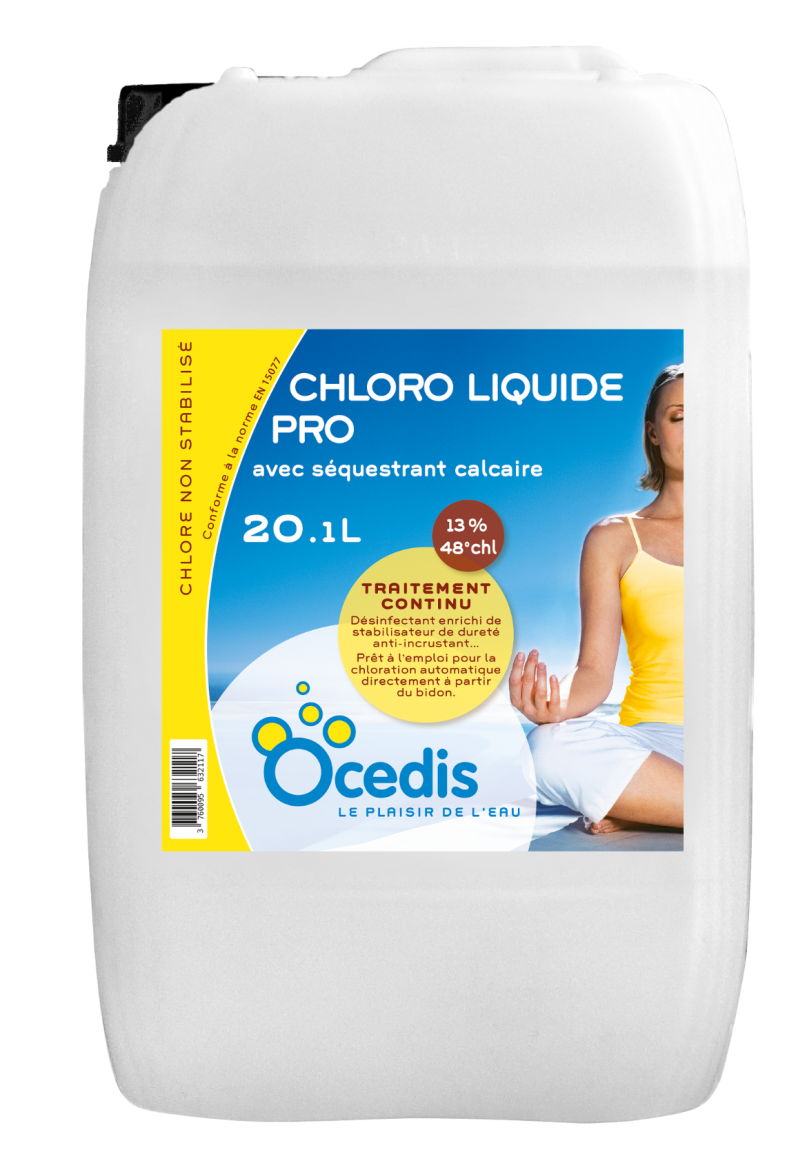 Chlore 9.6 liquide antitartre 20L pour piscine